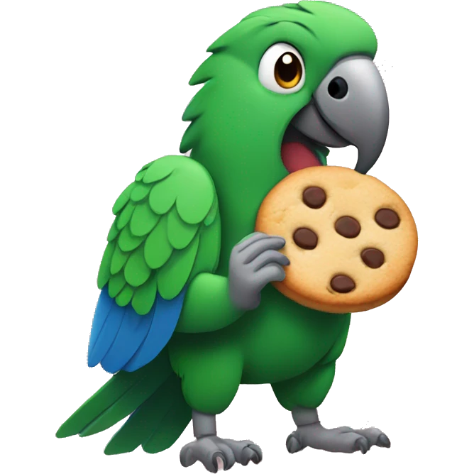 parrot eating cookie  emoji