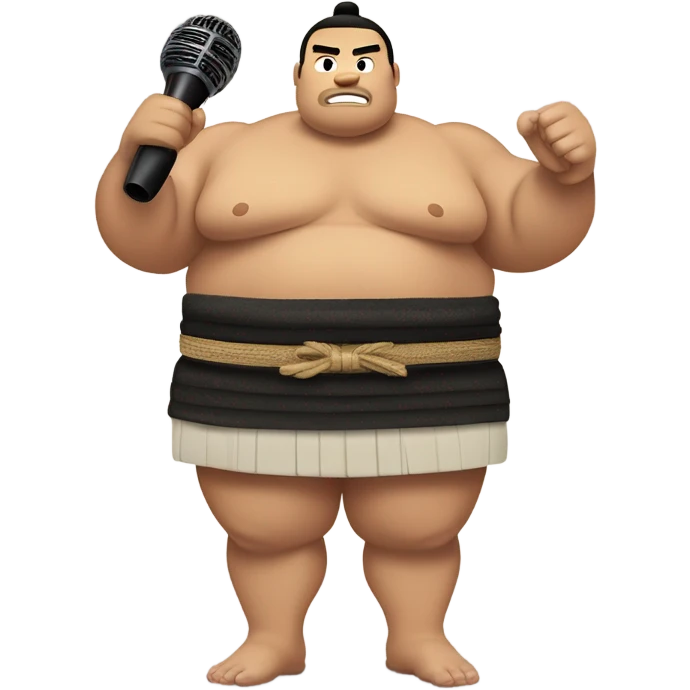 Sumo wrestler microphone emoji