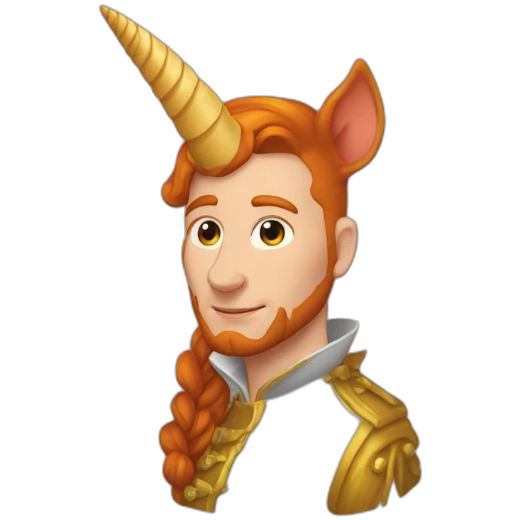 Homme Roux avec corne de licorne emoji