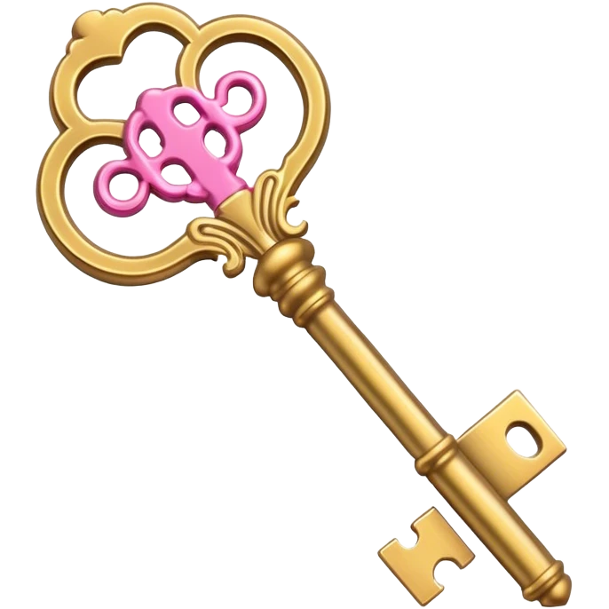 gold pink antique key  emoji