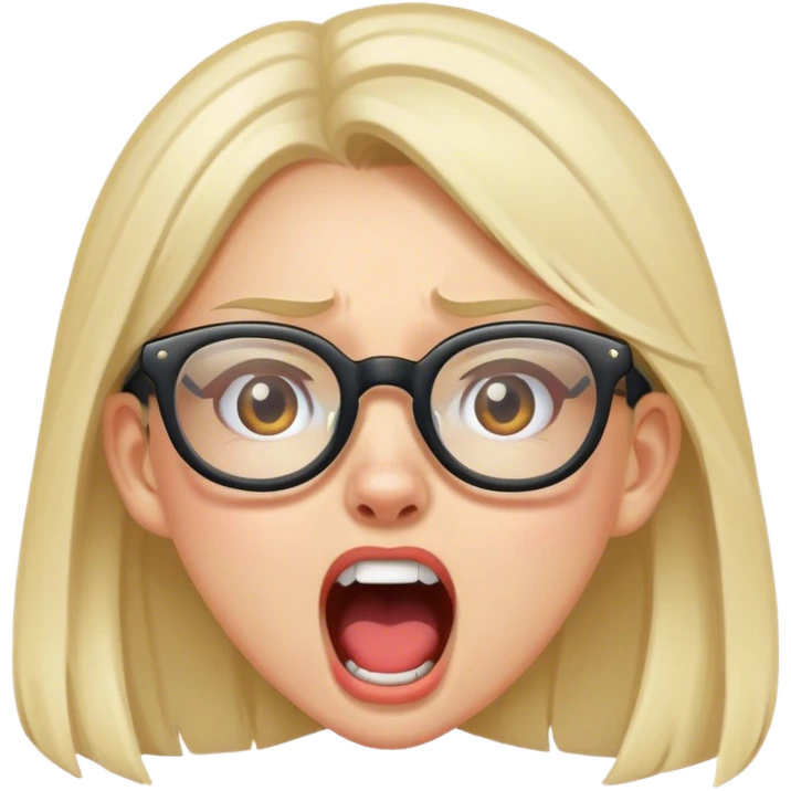 Girl with glasses yelling no emoji