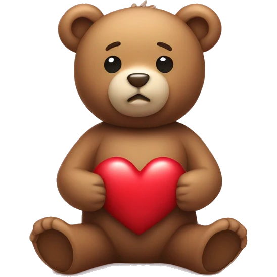 Teddy bear with a heart im arms emoji