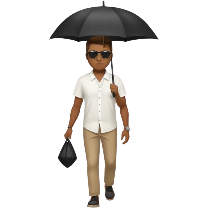 Street Umbrella Walker black man emoji