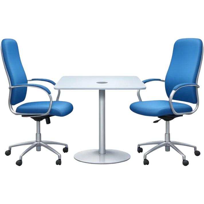 table and three office blue chairs emoji