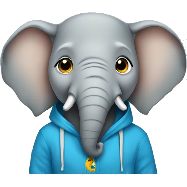Elephant in a hoodie  emoji
