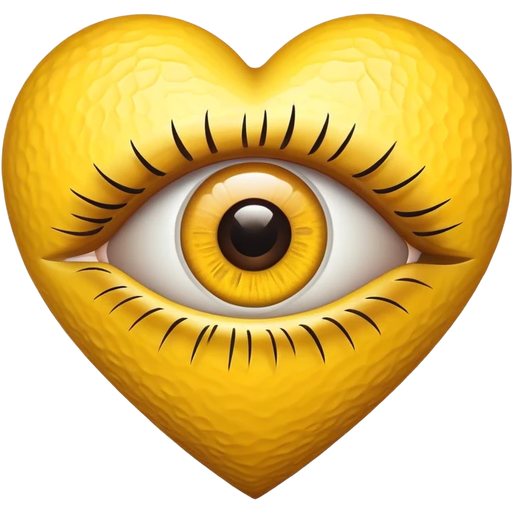 Eye inside yellow heart emoji