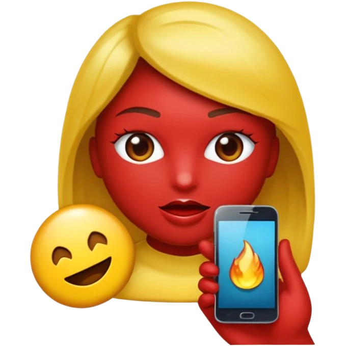 Android comendo maçã emoji