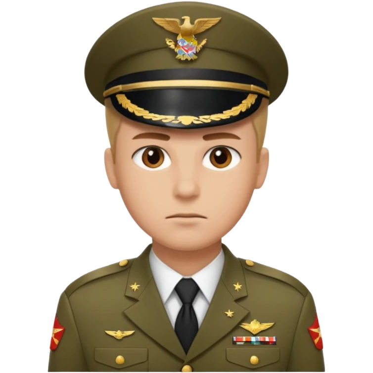 military, only head emoji