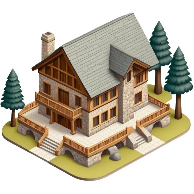 3d realistic isometric ahwahnee lodge yosemite emoji