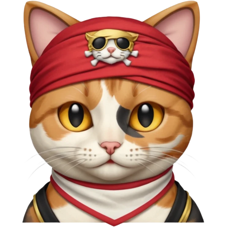 pirate cats with one eye closed with band emoji