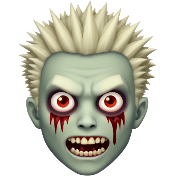 male teen with spiky hair zombie vampire emoji
