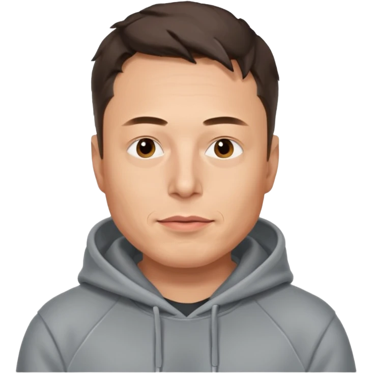 a portrait of elon musk, wear hoodie  emoji