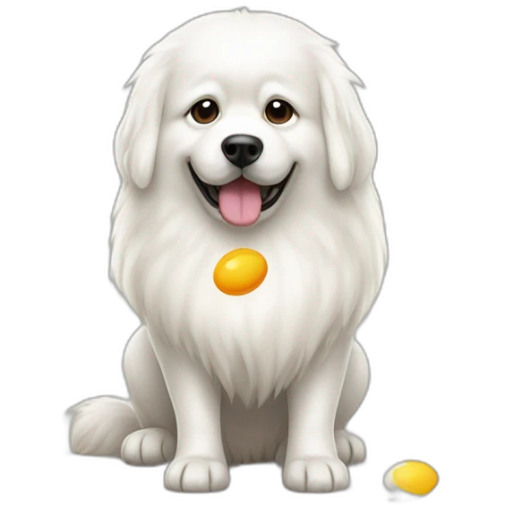 Samojeed dog whit egg emoji
