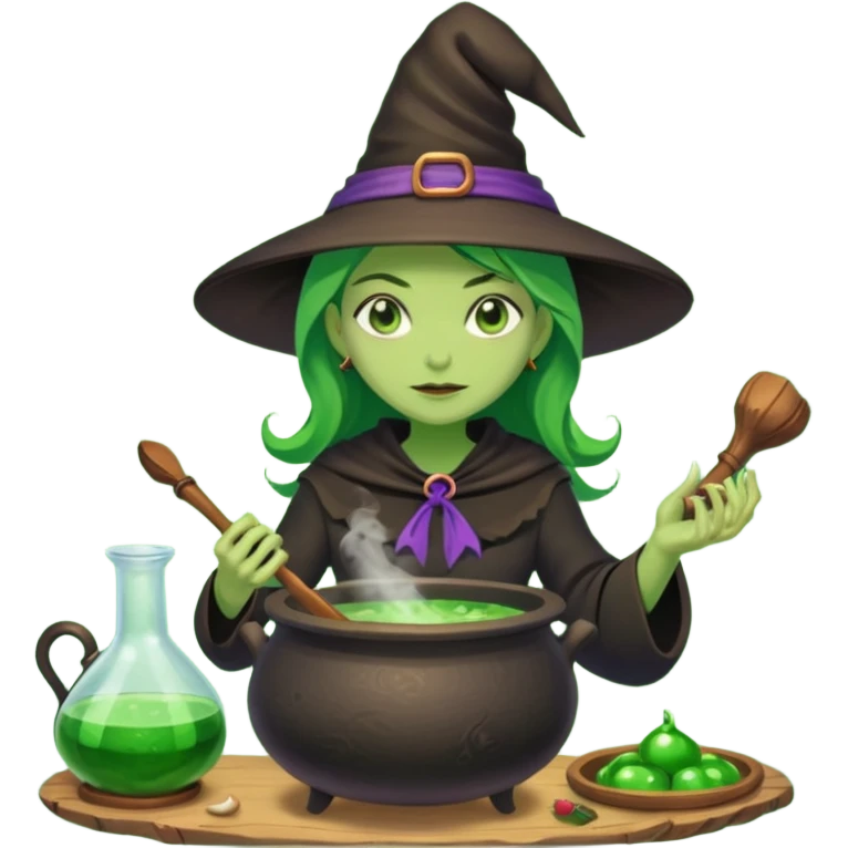 green witch cooking potion emoji