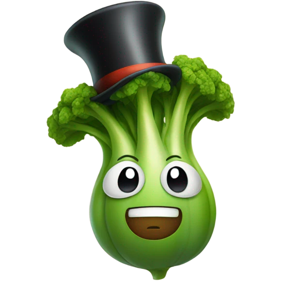 Vegetable with a top hat  emoji