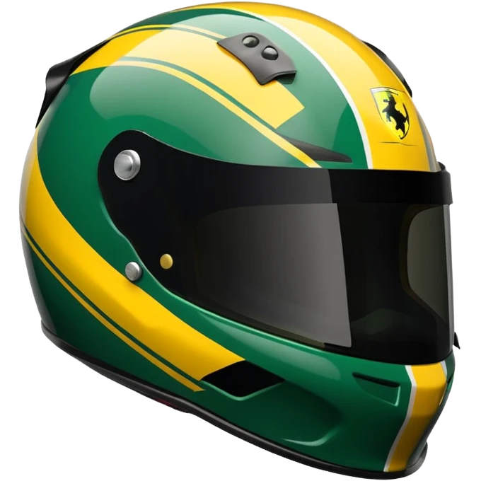 green and yellow ferrari f1 bell hp777 helmet emoji