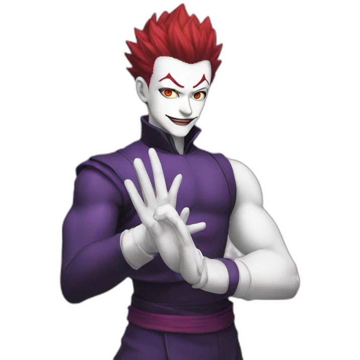 A picture of Hisoka with the name Sarah on his hand emoji