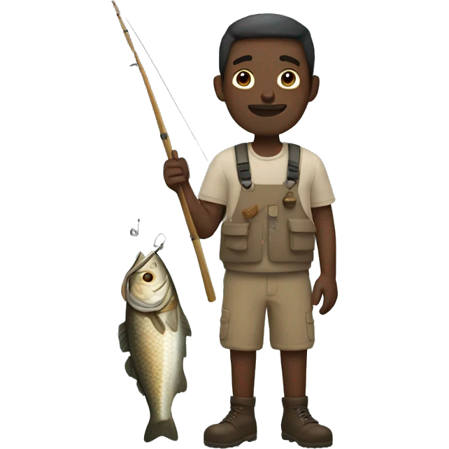 fishing man with beige and dark skin emoji