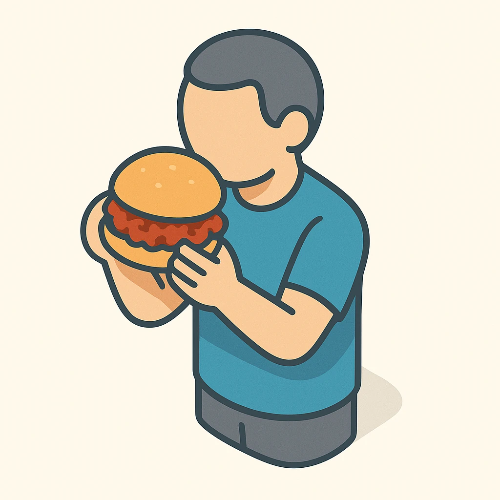person eating sloppy joe emoji