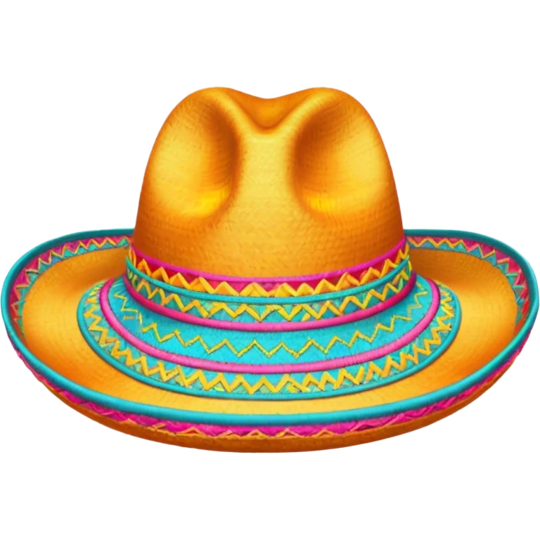 mexican hatwith happy colours (orange, yellow, pink, turquoise) emoji