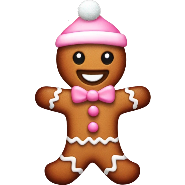 aesthetic pink christmas gingerbread man emoji