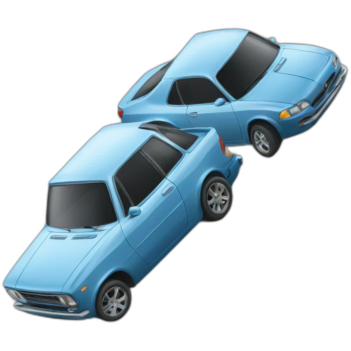 Two cars drifting side by side emoji