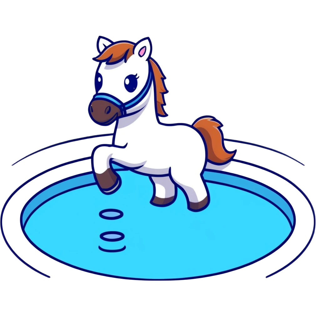 horse in a pool emoji