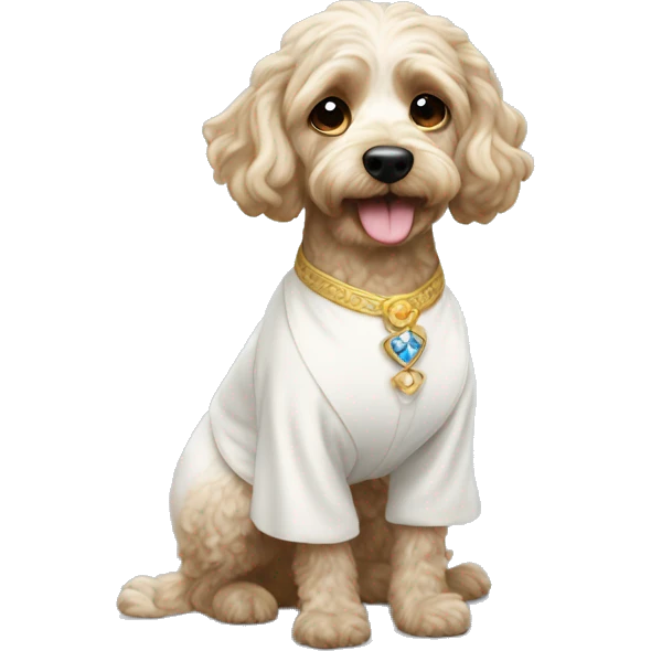 Cockapoo in Snow White dress emoji