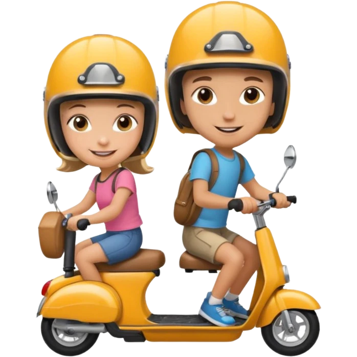 Un garçon et une fille sur une trottinette emoji