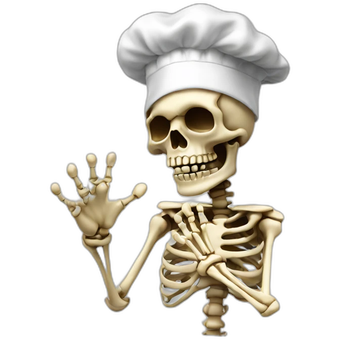 skeleton Chefs blowing Kiss with Italian hand emoji