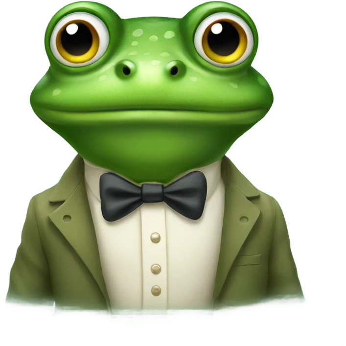 Curious snob frog emoji