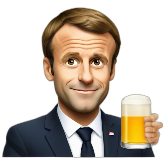 Emmanuel Macron drink beer emoji