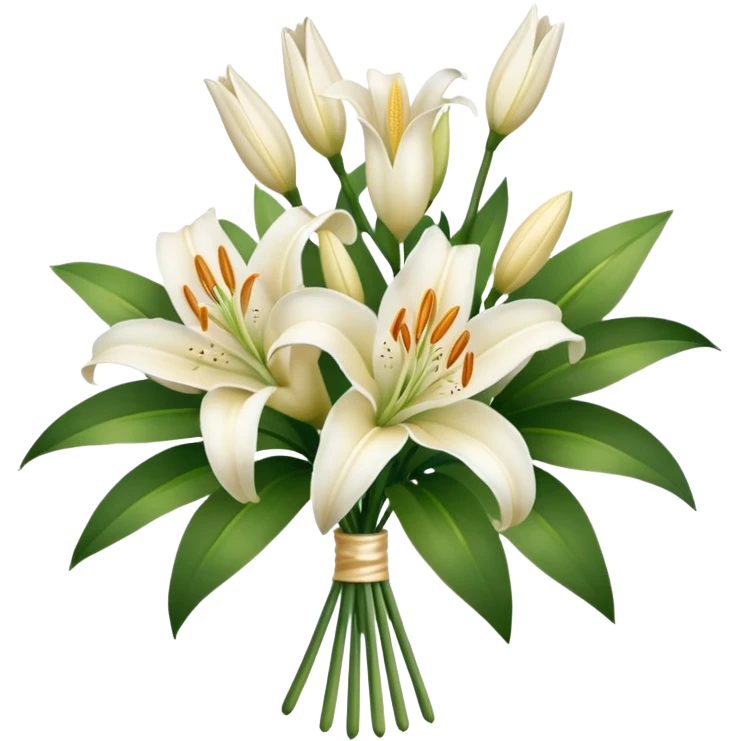 bouquet of cream and white lilies emoji
