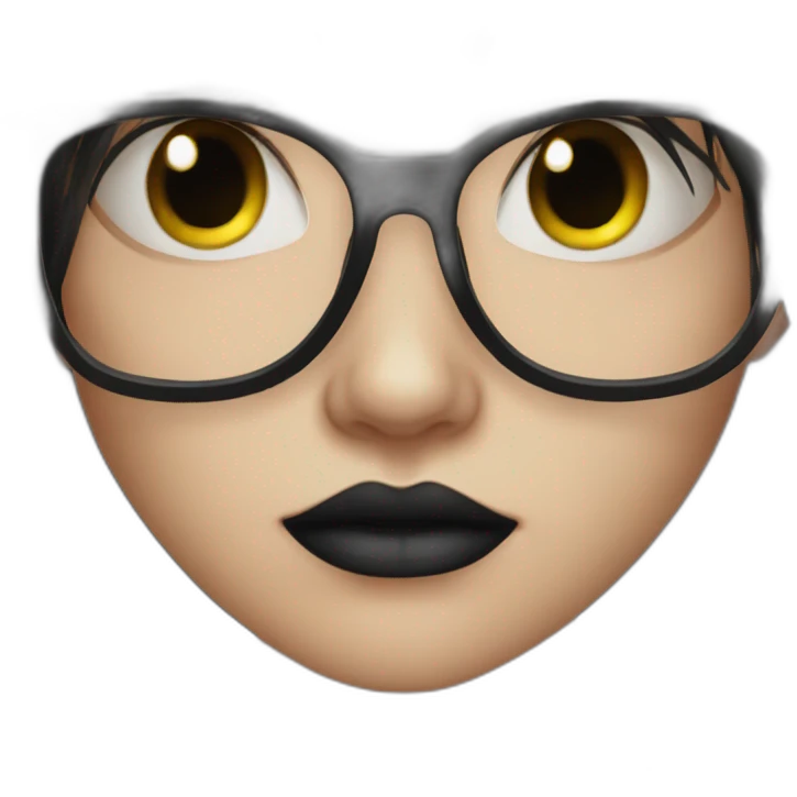 Crying-goth-girl-dark-hair-with-glasses-black-tshirt emoji