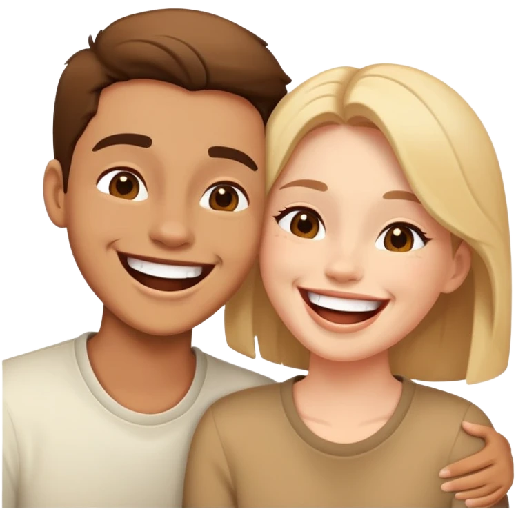 two close friends laughing together emoji