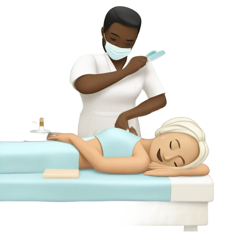 spa treatment at a cosmetologist emoji