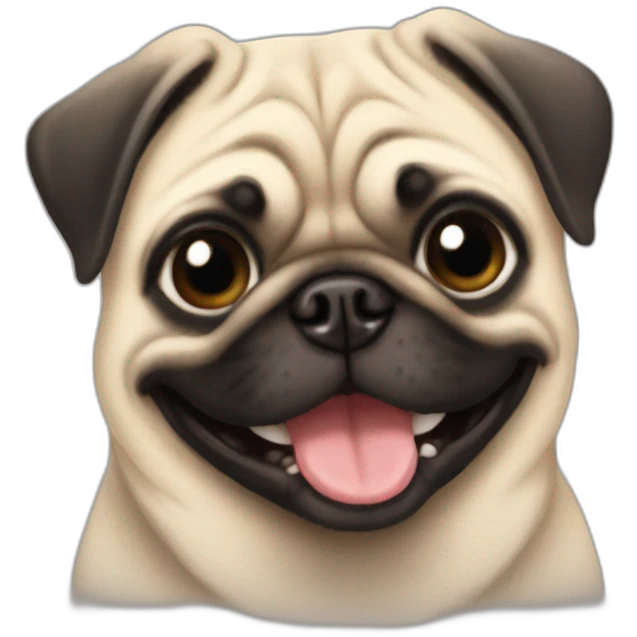 Pug happy emoji