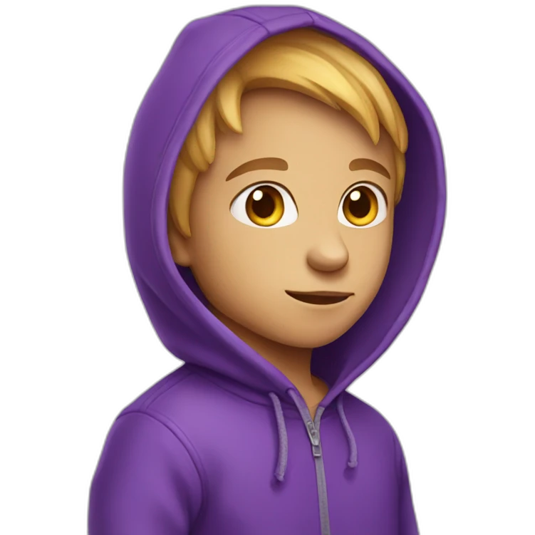 child purple dragon wearing hoodie emoji