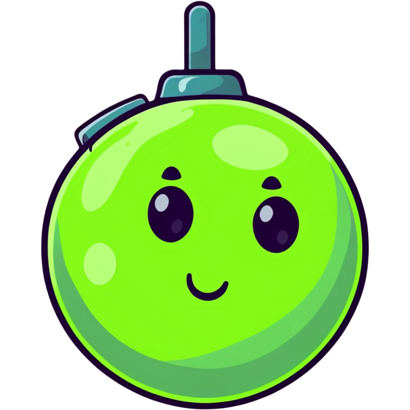 slime disco ball, cartoon sticker style, vibrant colors emoji