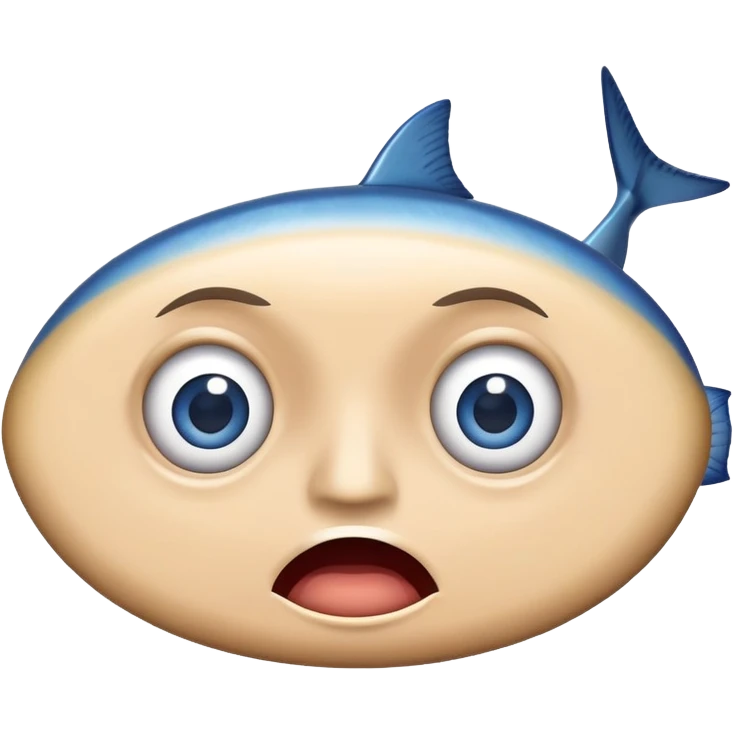 i want a set for 4 emotes about a blue sardine with different expressions: happy, angry, surprised, scared emoji