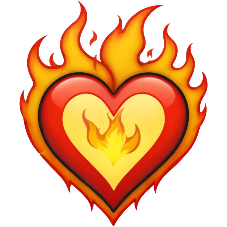 Make flaming hearts in all colours but heart would be separate nature emoji