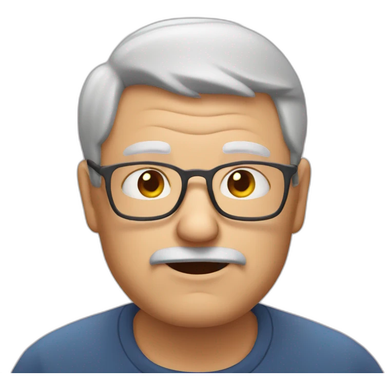 Old man bold fat doing heart emoji