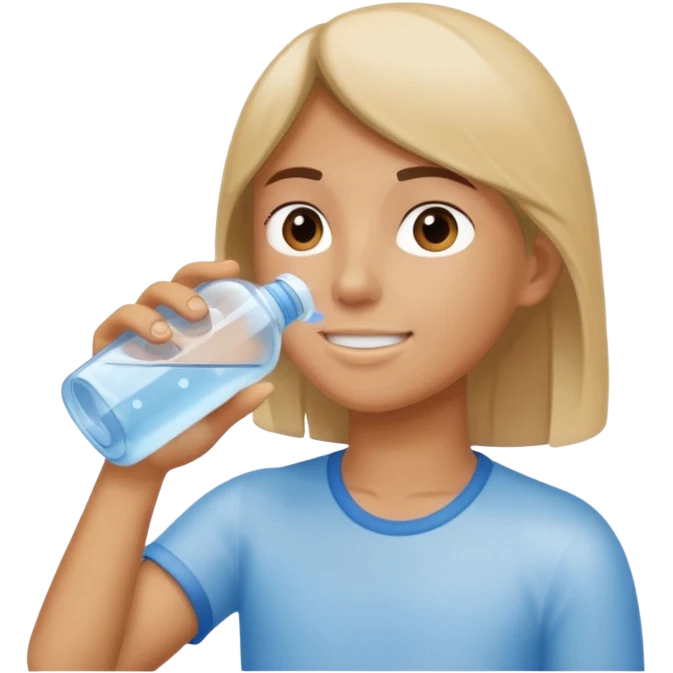 young person drinking water from a bottle emoji