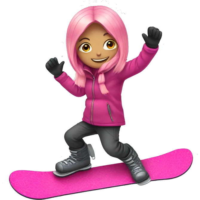 Pink snowboard emoji