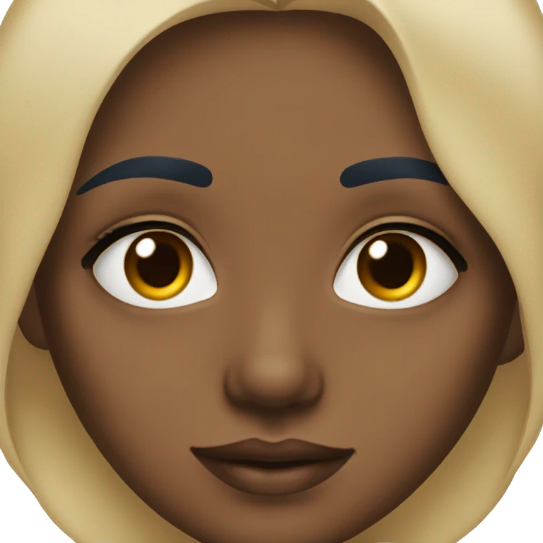 girl with brown eyes wearing blue eyeshadow on eyelids emoji