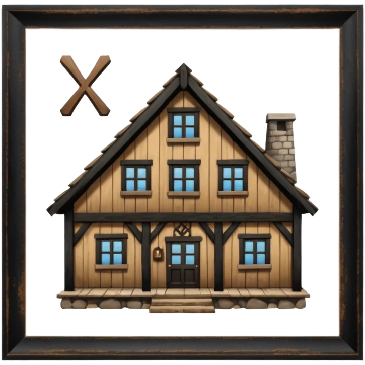 an inn with a big X on it emoji