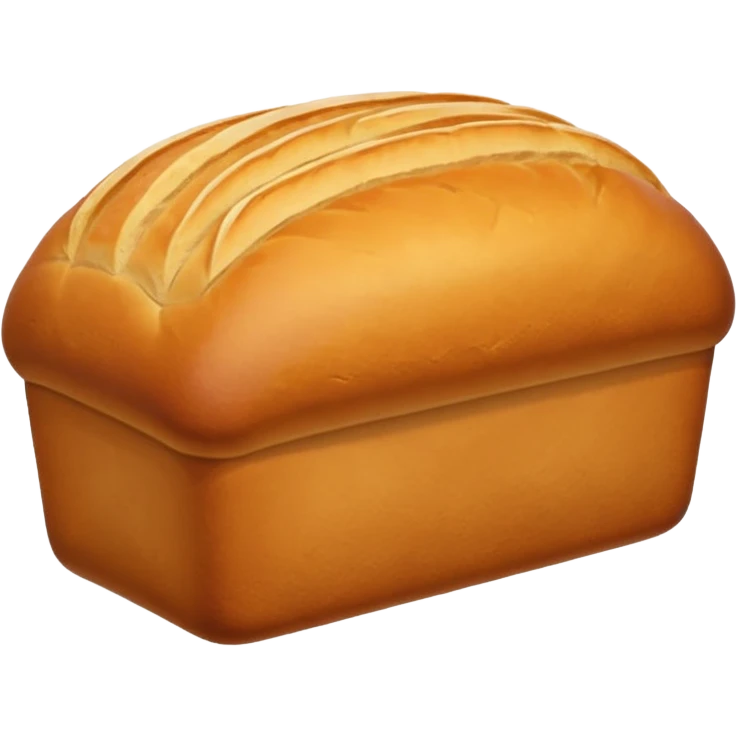 loaf bread object icon, classic bread loaf, golden brown crust, soft texture, 3D cartoon, mobile game icon style, centered, clean background, no text, no watermark
 emoji