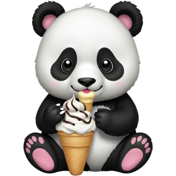 Panda eating ice cream emoji