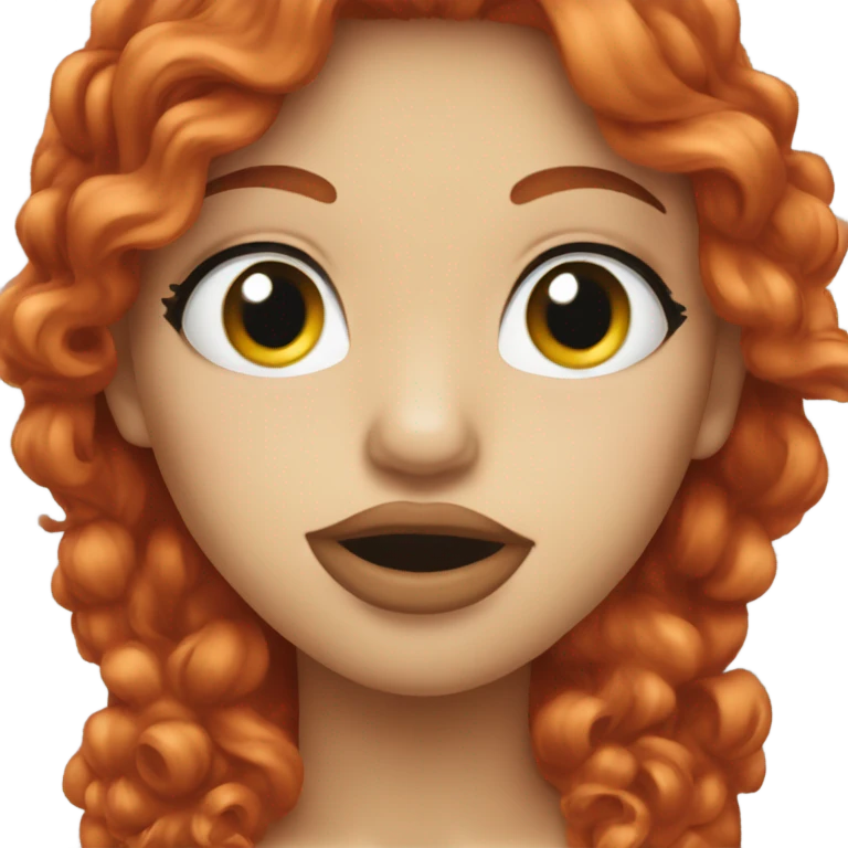 Red head kiss emoji