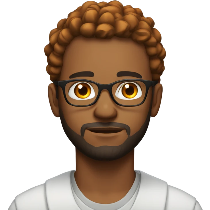 white young man with orange short beard, bold hair, glasses as he praying  emoji